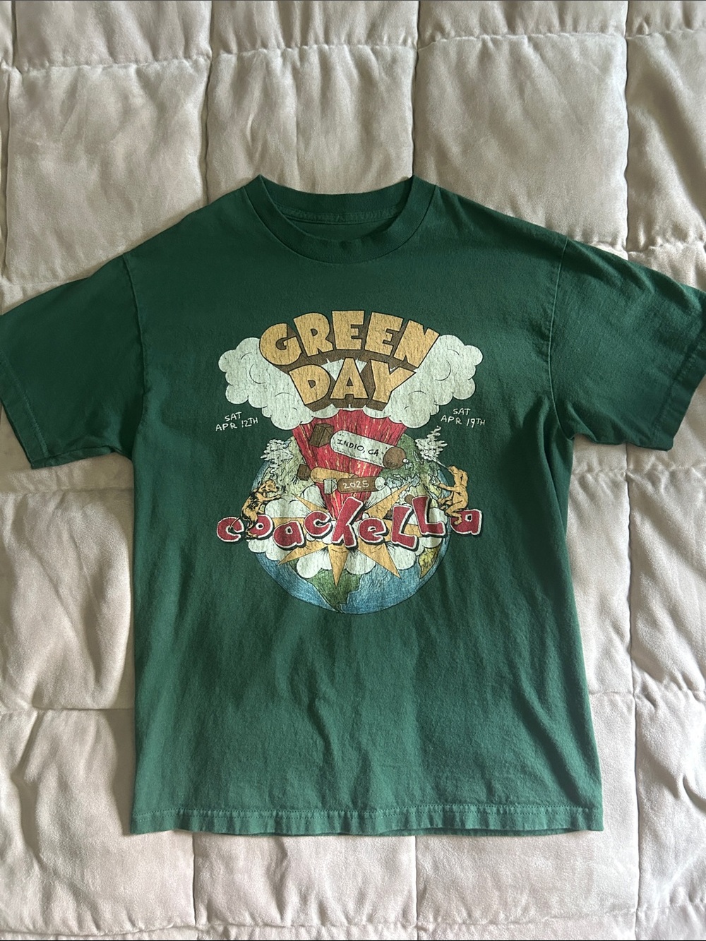 Green Day concert shirt from Coachella 2025 adult medium like new